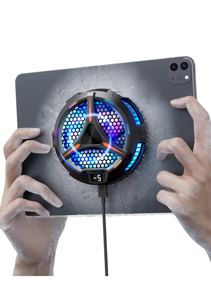 مبرد iPad، مبرد كمبيوتر لوحي مغناطيسي لأجهزة ipad/Surface pro/Samsung Tab، متوافق مع Steam Deck، مشعاع عالمي مع عرض درجة الحرارة لألعاب الهاتف المحمول، بث مباشر Tiktok - Image 1